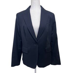 Talbots Womens Navy Pinstripe Wool-Blend Blazer Jacket Size 12 NEW